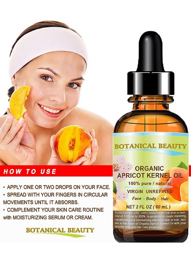 Botanical Beauty ORGANIC APRICOT KERNEL OIL Australian 100% Pure Virgin Unrefined Cold Pressed Carrier Oil 1 oz- 30 ml for Face Hair Body Nails Skin Anti-Aging