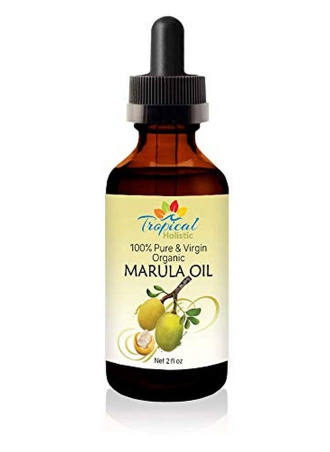 Tropical Holistic 100% Pure Organic Marula Oil 2 oz - Luxury Cold Pressed Unrefined Face Moisturizer For Skin, Hair, Body Care