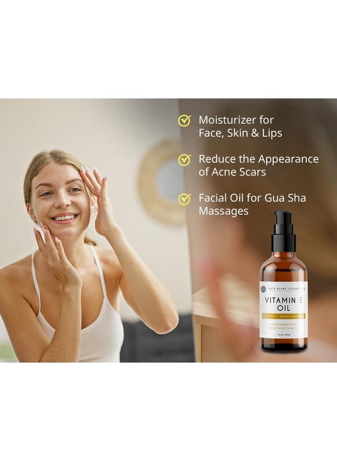 Kate Blanc Cosmetics Vitamin E Oil for Skin and Face (1oz) 28,000 IU. Reduce Appearance of Scars, Wrinkles, Dark Spots