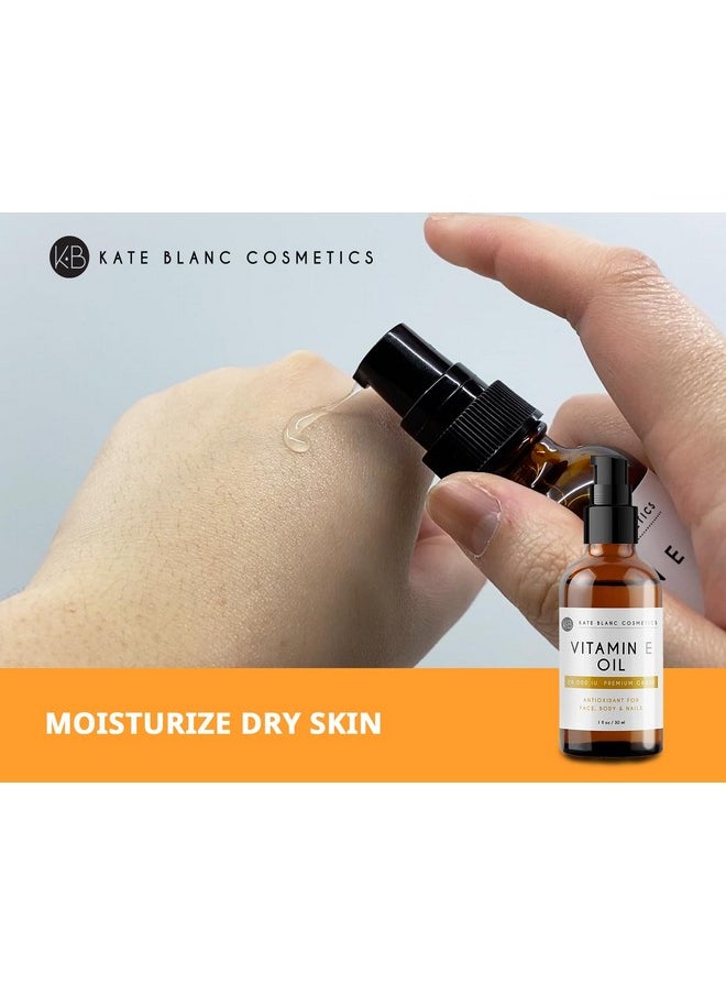 Kate Blanc Cosmetics Vitamin E Oil for Skin and Face (1oz) 28,000 IU. Reduce Appearance of Scars, Wrinkles, Dark Spots