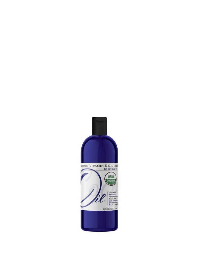 Dr Joe Lab Organic Vitamin E Oil USDA Certified Tocopherol Natural 43000 IU 2 oz & Dropper for Skin Face Hair Nails Body Eyelashes Hydrate Rejuvenate Moisturizer Antioxidant