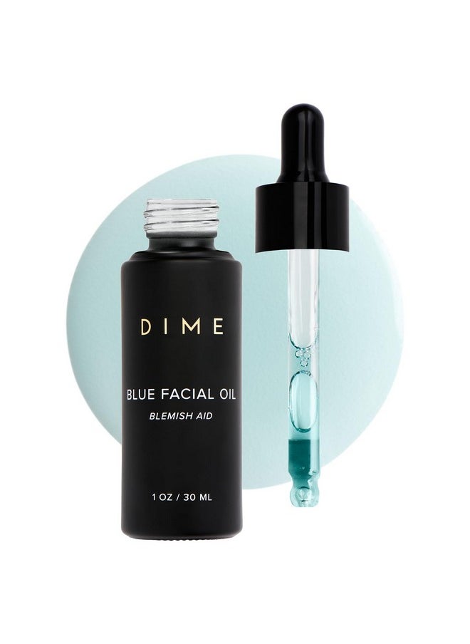 DIME Beauty Blue Facial Oil, Blemish Spot Treatment with Blue Tansy Oil, Black Cumin Seed Oil, Rosehip Oil, and Grapeseed Oil, 1 oz / 30 mL