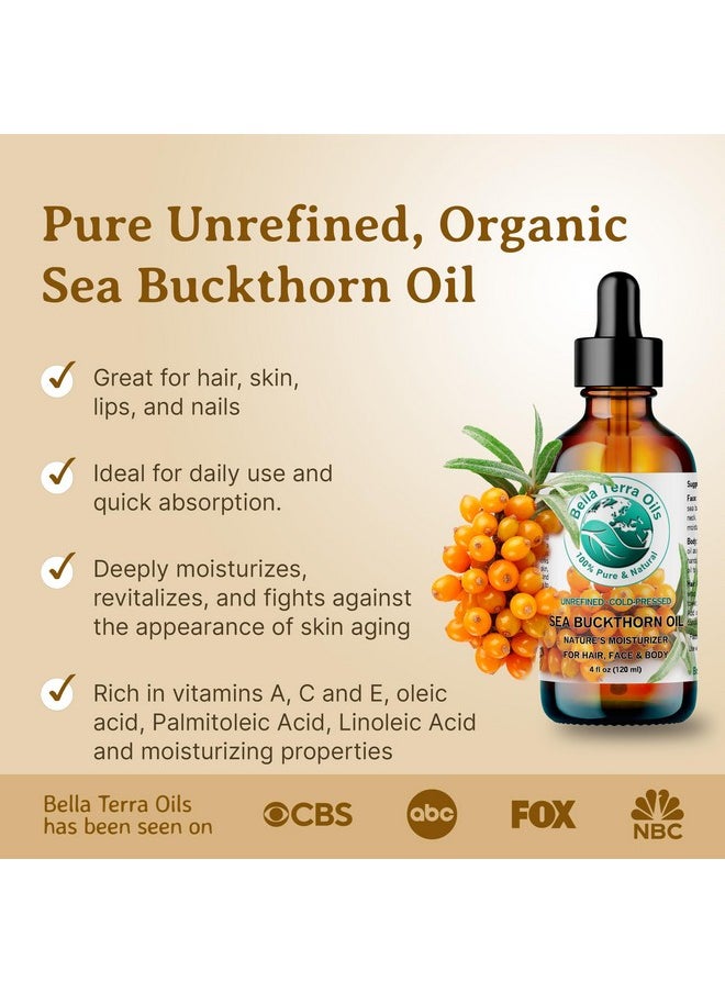 Bella Terra Oils - Sea Buckthorn Oil 8 oz - The Ultimate Elixir from Nature's Bounty, Rich in Flavonoids & Essential Fatty Acids, Gilded Luxe for Your Face