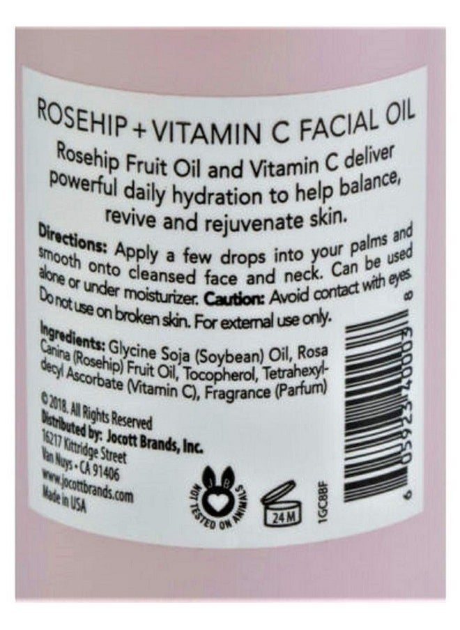 Pearlessence Rosehip Balancing Facial Oil + Rosehip Fruit Oil & Vitamin C | Daily Hydration to Help Balance & Revive Skin | Made in USA & Cruelty Free