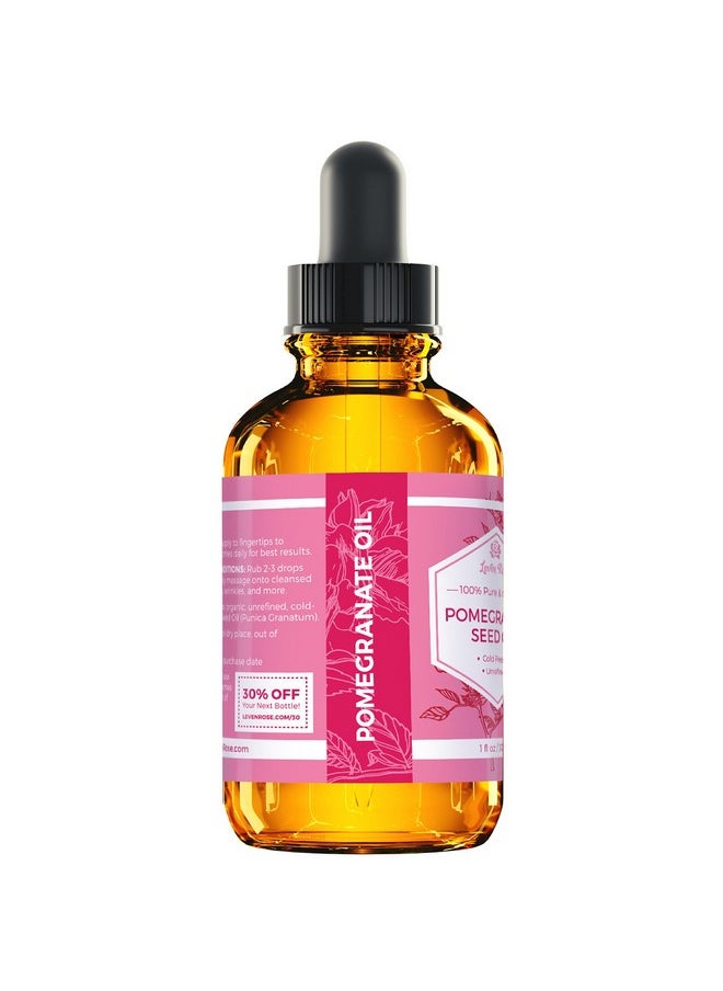 Leven Rose Pomegranate Seed Oil, 100% Pure Unrefined Cold Pressed Antioxidant Moisturizer for Hair Skin and Nails 1 oz