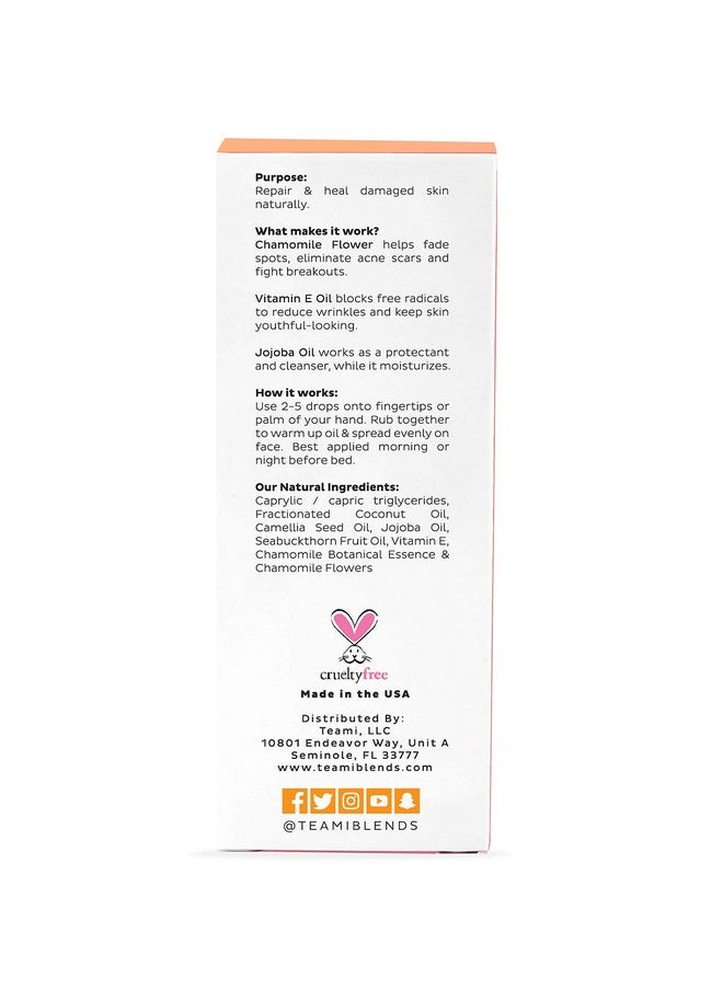 Teami Repair Jojoba Face Oil for Women with Coconut Oil, Camellia Seed & Vitamin E Oil for Skin - Facial Oil Cleanser for Sensitive, Normal, Oily & Dry Skin (2oz)