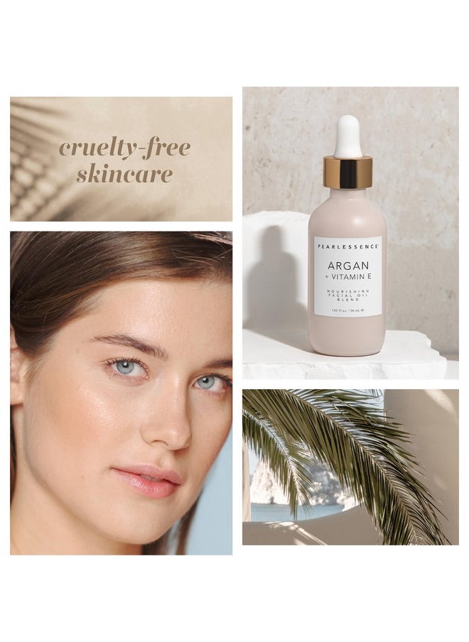 Pearlessence Argan & Vitamin E Facial Oil | Powerful Hydration to Help Balance, Revive & Rejuvenate Skin | Made in USA, Cruelty Free & Paraben Free