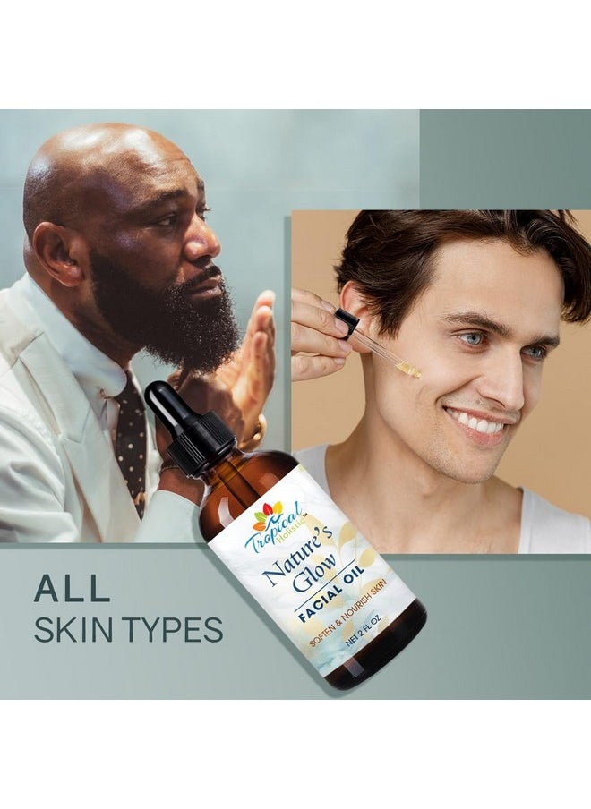 Tropical Holistic Nature's Glow Facial Oil| Anti-Aging Face Oil| Infused with Green Tea, Jojoba, Vitamin E, Carrot | Lightweight & Non-Greasy| Suitable for All Skin Types, 2 fl oz