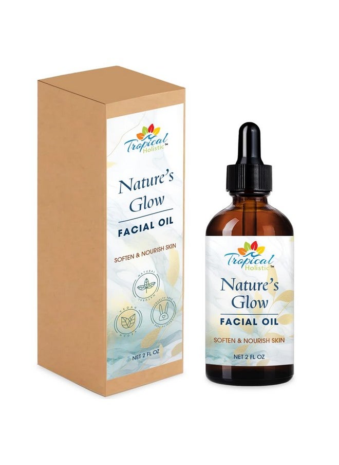Tropical Holistic Nature's Glow Facial Oil| Anti-Aging Face Oil| Infused with Green Tea, Jojoba, Vitamin E, Carrot | Lightweight & Non-Greasy| Suitable for All Skin Types, 2 fl oz