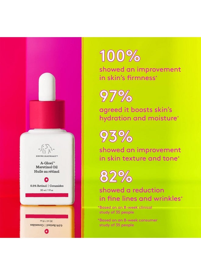Drunk Elephant A-Gloei Virgin Marula Oil with Retinol. Anti-Wrinkle Treatment for Youthful Looking Skin (30 mL / 1 Fl Oz)