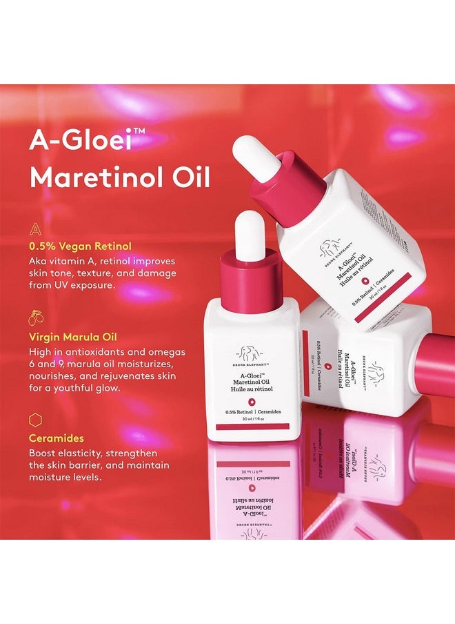 Drunk Elephant A-Gloei Virgin Marula Oil with Retinol. Anti-Wrinkle Treatment for Youthful Looking Skin (30 mL / 1 Fl Oz)
