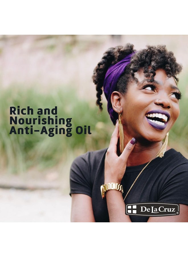 De La Cruz Rosehip Oil, 100% Pure Unrefined Cold-Pressed Chilean Rosehip Seed Oil, Moisturizer To Reduce Fine Lines, Wrinkles 1Fl Oz