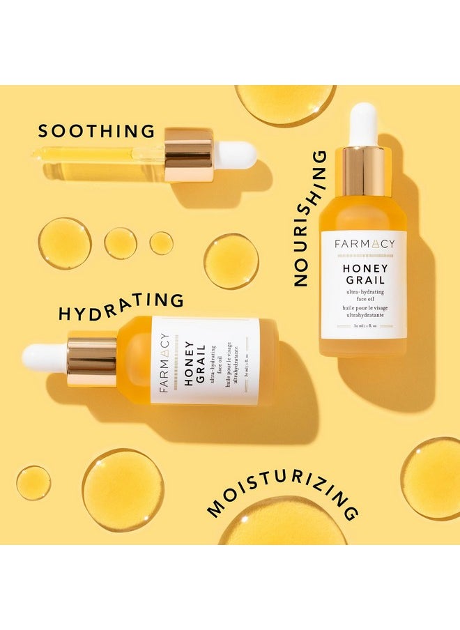 Farmacy Hydrating Face Oil - Honey Grail Nourishing Oil for Skin & Hair - Infused with Sea Buckthorn Oil, Rosehip Oil & Buckwheat Honey to Moisturize & Maintain a Healthy Skin Barrier (30ml)