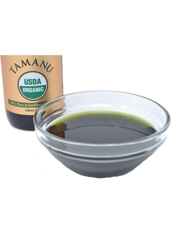 Prime Natural Organic Tamanu Oil - USDA Certified, 100% Pure, Cold Pressed, Unrefined, Virgin (4oz / 120ml) for Face, Hair & Skin Care - Natural Moisturizer