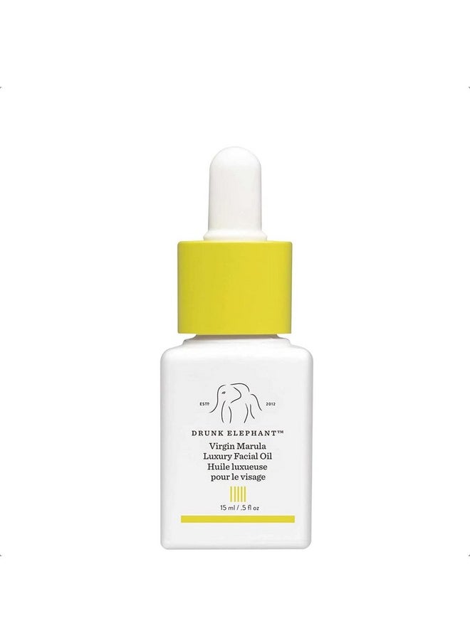 Drunk Elephant Virgin Marula Luxury Facial Oil - Vegan Anti-Aging Skin Care and Face Moisturizer (15 mL / 0.5 Fl Oz)