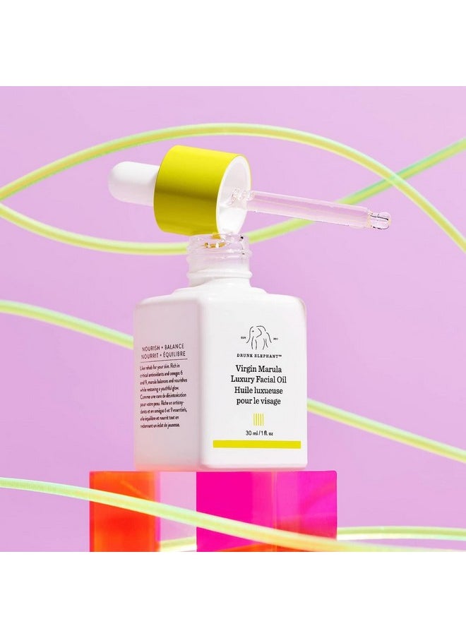Drunk Elephant Virgin Marula Luxury Facial Oil - Vegan Anti-Aging Skin Care and Face Moisturizer (15 mL / 0.5 Fl Oz)
