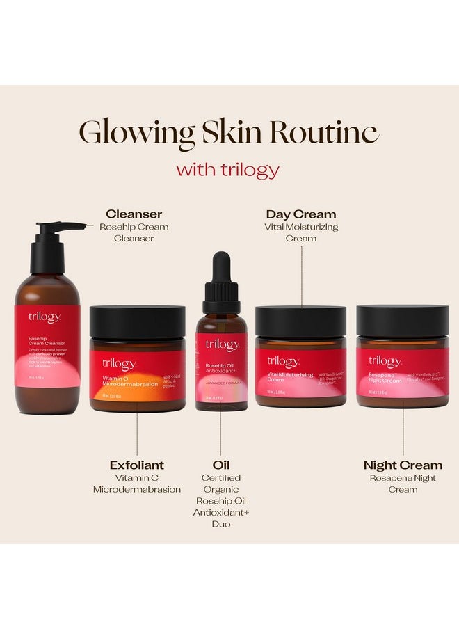 Trilogy Rosehip Oil Antioxidant+, Certified Organic Hydration & Repair Beauty Oil, 1.0 fl oz