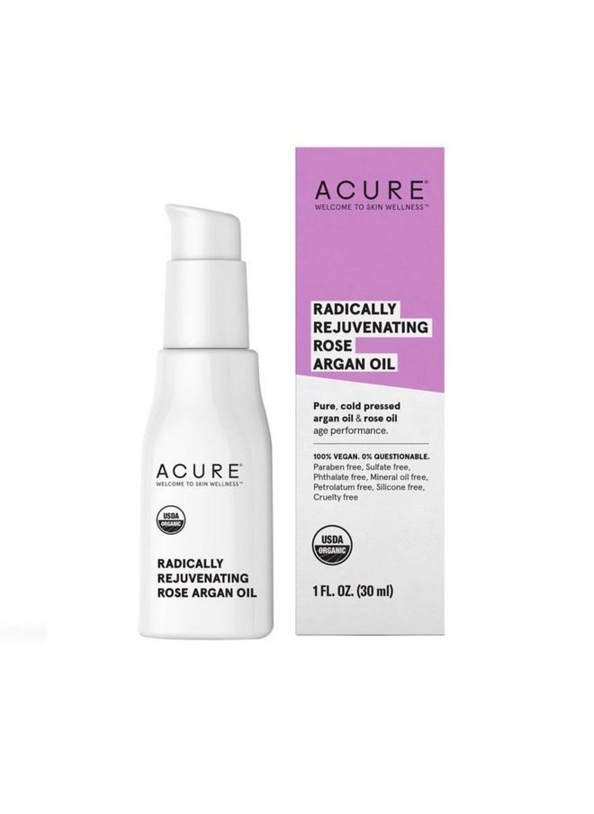 ACURE Radically Rejuvenating Rose Argan Oil - Face, Hair & Body Oil Serum Rich in Vitamin E - Lightweight, Non-Greasy, Vegan - 1 Fl Oz