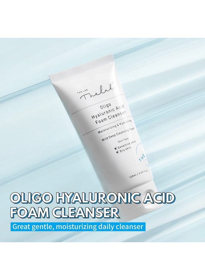 Blanc Doux Oligo Hyaluronic Acid Facial Daily Gentle Deep Foam Cleanser 4.05 Oz Sub-Acidic pH Soft Finish Hydrating Plant-Based Calming Face Wash Acne-Prone Dry Sensitive Skin VEGAN Korean Skincare