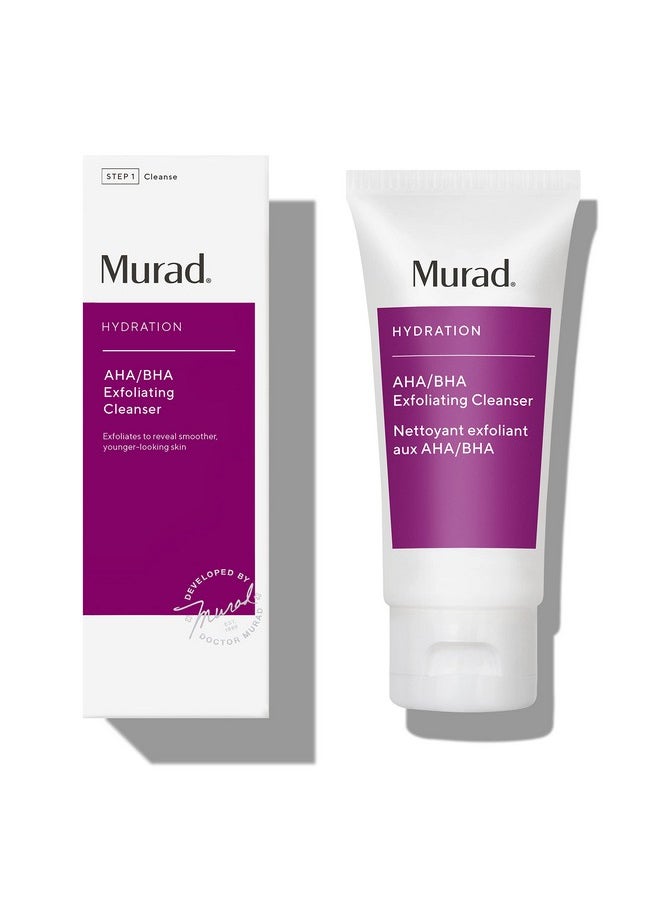 Murad AHA/BHA Exfoliating Cleanser - Hydration Exfoliating & Moisturizing Salicylic, Lactic and Glycolic Acid Face Wash - Creamy Skin Smoothing Treatment Backed by Science, Travel size, 2 Fl Oz