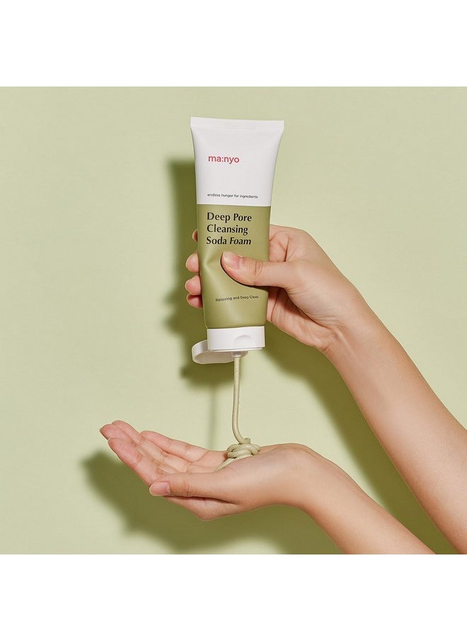 ma:nyo Deep Pore Cleansing Soda Foam Daily Face Wash, Non Irritating, with Vitamin C, Chamomile for Women and Men Korean Skin care 5.0 fl oz (150ml)
