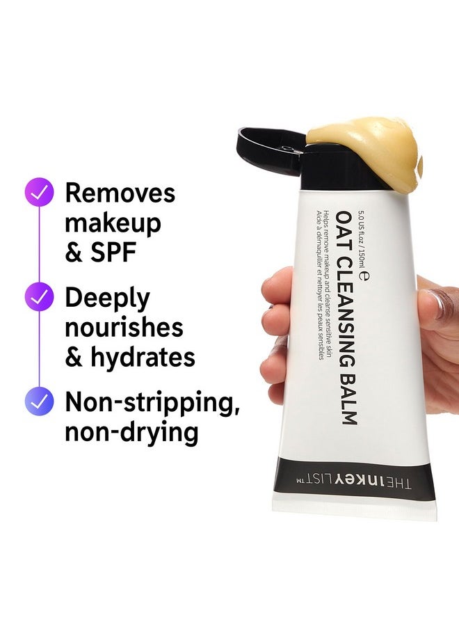 The INKEY List Oat Cleansing Balm, Rich Balm Removes Makeup and Impurities, Reduces Redness, 5.0 fl oz