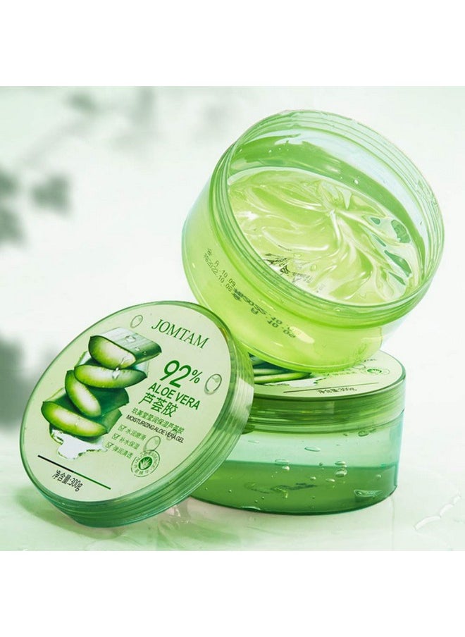 JOMTAM Aloe Vera 92% Moisturizing Gel Natural Extract Nourishes Cleansing Nourishes Softens Glycerin Oil Balance Essence Removes Acne 300g