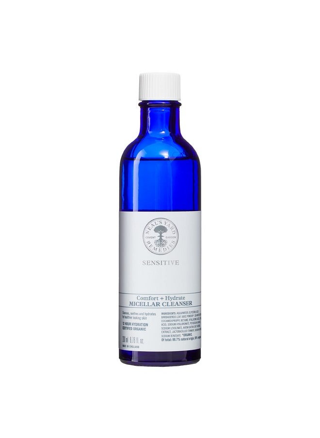 Neal's Yard Remedies | Sensitive Comfort + Hydrate Micellar Cleanser | Up to 12 Hours of Hydration | Gifts for Women | Gently Cleanses & Hydrates Skin | 200ml