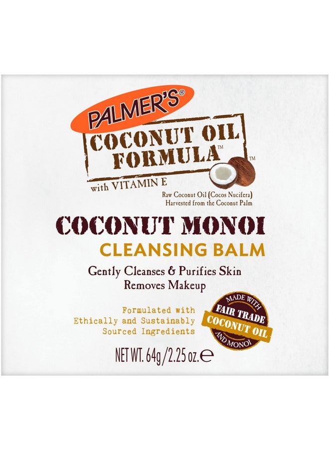Palmer's Coconut Oil Formula, Coconut Monoi Facial Cleansing Balm and Makeup Remover, 2.25 Ounces