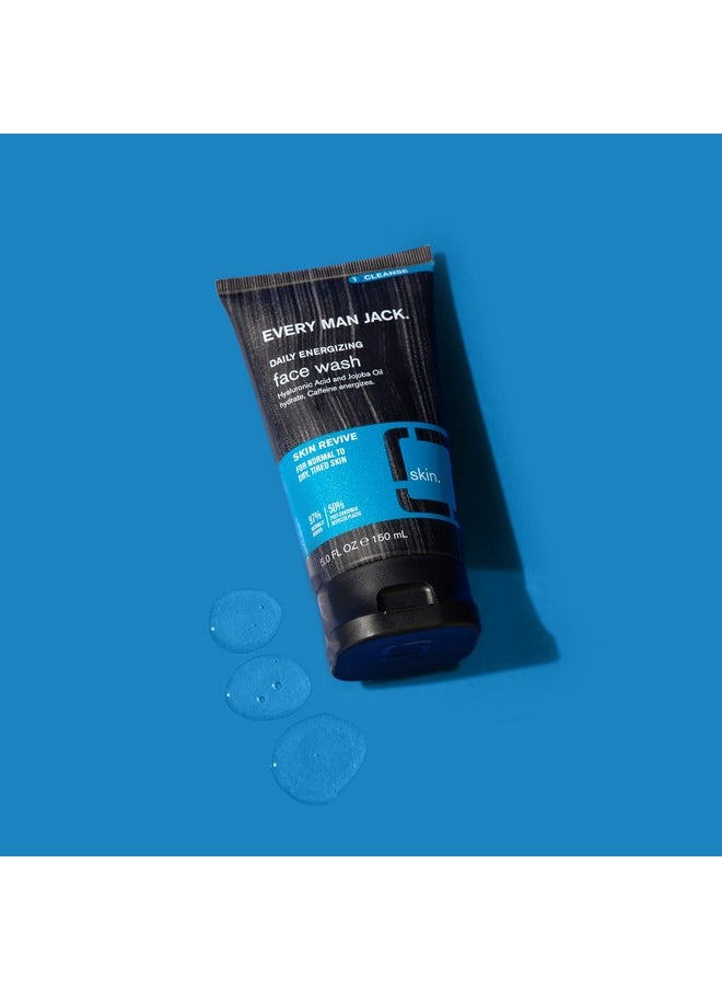 Every Man Jack Daily Face Wash for Men - Gently Cleanse, Moisturize, and Revive Dry, Tired Skin with Hyaluronic Acid and Niacinamide - 5 oz Men's Face Wash (2 Pack)