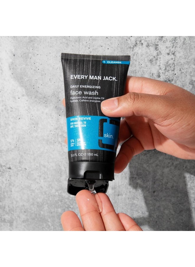 Every Man Jack Daily Face Wash for Men - Gently Cleanse, Moisturize, and Revive Dry, Tired Skin with Hyaluronic Acid and Niacinamide - 5 oz Men's Face Wash (2 Pack)