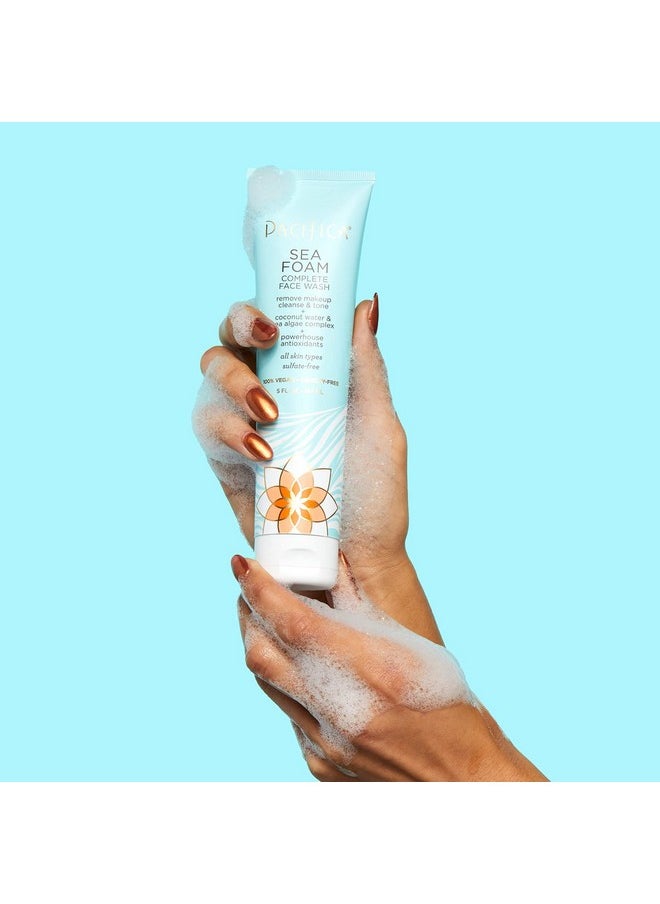 Pacifica Beauty Complete Face Wash, Gentle Daily Facial Cleanser for All Skin Types, Removes Makeup, Oil & Dirt, Sea Foam, 5 oz, 2 Pack