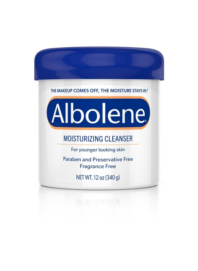 Albolene Face Moisturizer and Makeup Remover, Facial Cleanser and Cleansing Balm, Beta Carotene Fragrance Free Cream, 12 oz