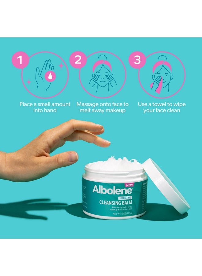 Albolene Cleansing Balm, Hydrating Makeup Remover and Face Wash with Shea Butter and Jojoba Oil, 6 fl oz, Packaging May Vary