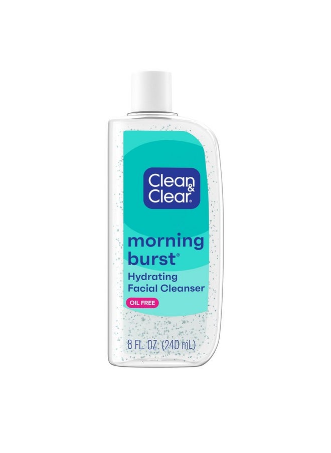 Clean & Clear Morning Burst Oil-Free Hydrating Facial Cleanser with BHA, Cucumber & Aloe Extracts, Face Wash Gently Removes Oil & Pore Clogging Impurities, 8 fl. oz