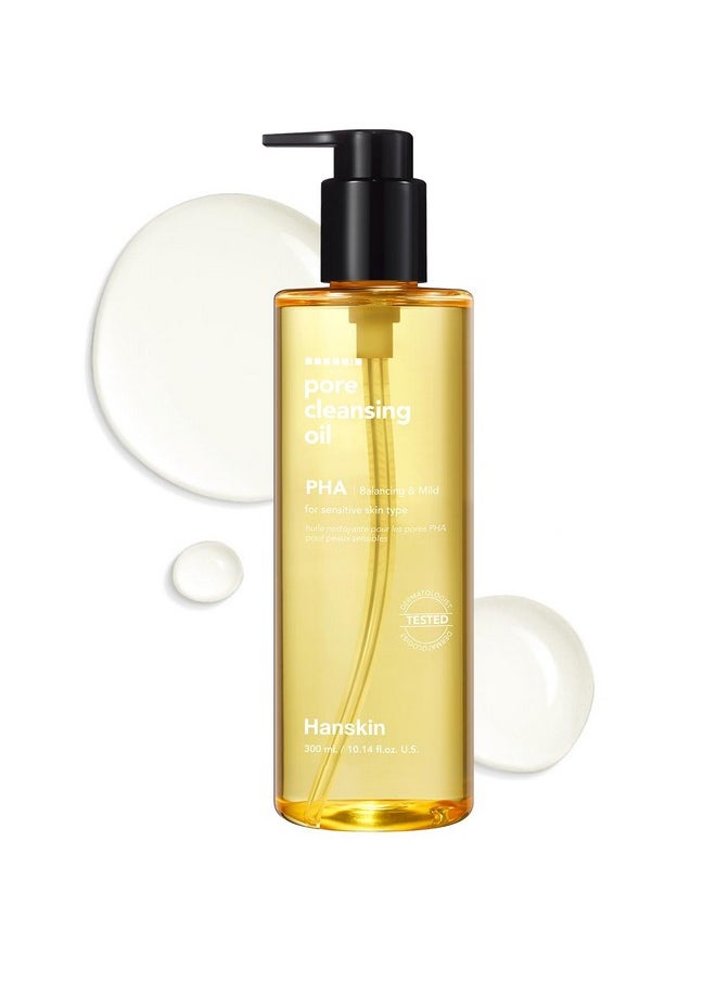 Hanskin Pore Cleansing Oil, Oil Cleanser for Face, Makeup Blackhead Remover, Korean Cleanser for Sensitive Skin [PHA] (10.14 oz)