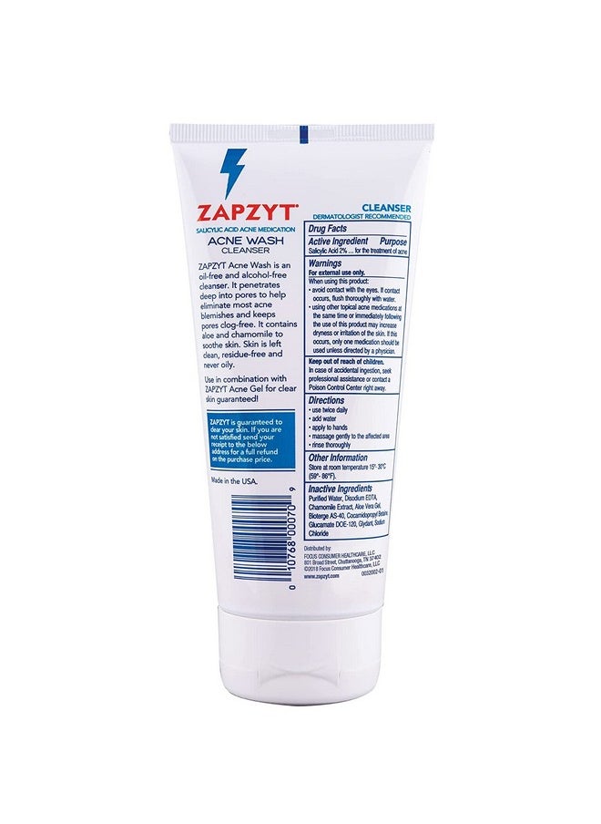 ZAPZYT Acne Wash Treatment For Face & Body - 6.25 oz