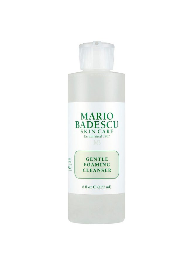 Mario Badescu Gentle Foaming Facial Cleanser, Deep Cleansing and Hydrating Face Wash for All Skin Types with Aloe Vera, Fermented Black Tea and Glycerin, 6 Fl Oz