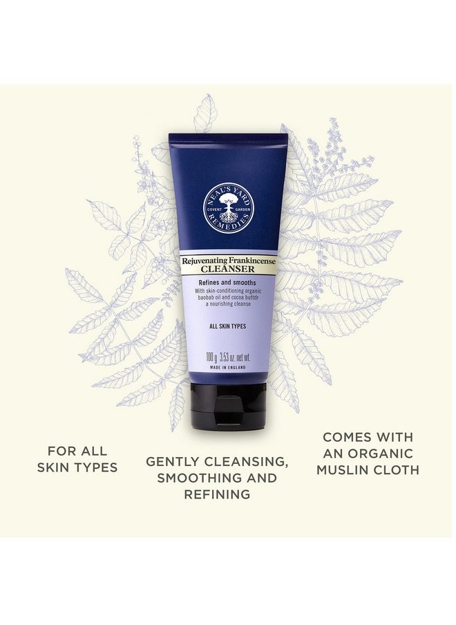Neal's Yard Remedies Rejuvenating Frankincense Refining Skin Cleanser for All Skin Types - Face Wash with Hyaluronic Acid to Moisturize and Tone for Daily Use (3.53 oz)