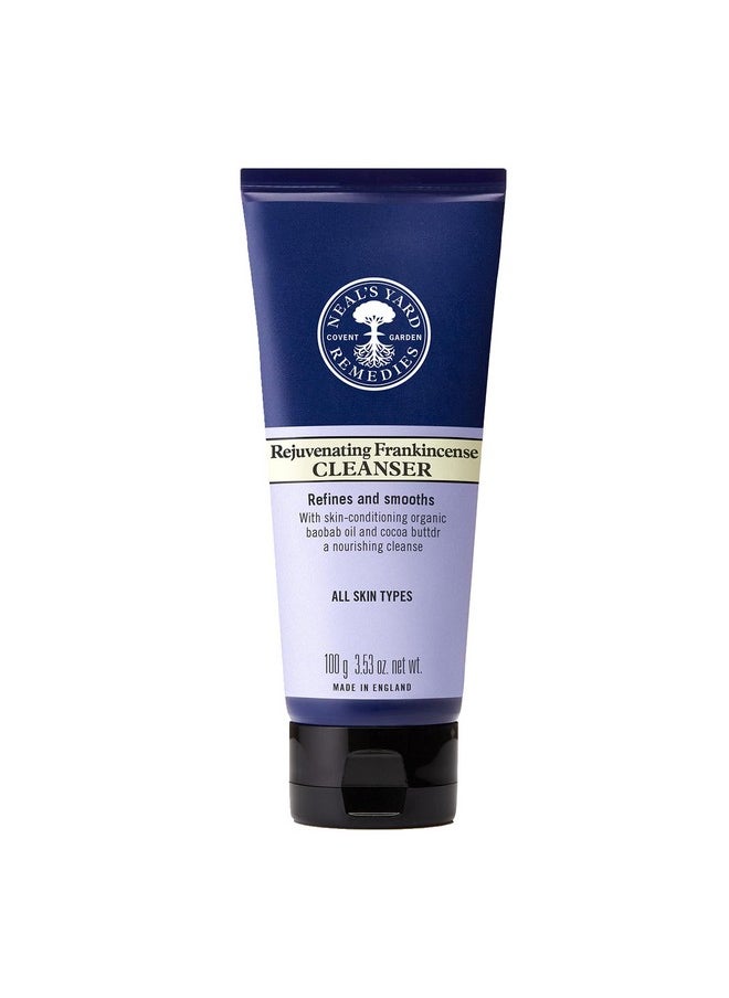 Neal's Yard Remedies Rejuvenating Frankincense Refining Skin Cleanser for All Skin Types - Face Wash with Hyaluronic Acid to Moisturize and Tone for Daily Use (3.53 oz)