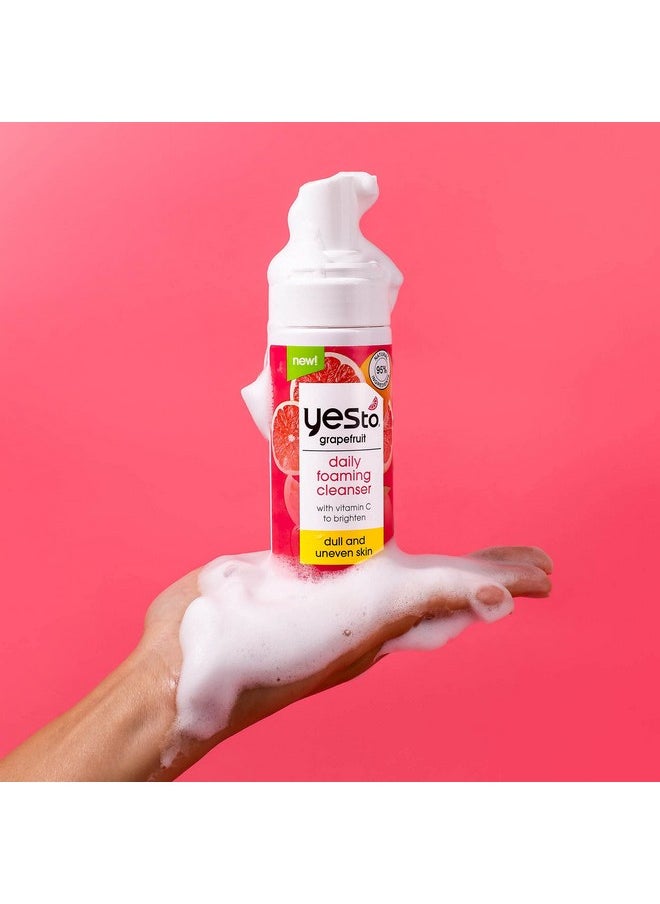 Yes To Grapefruit Daily Foaming Cleanser, Brightening Face Wash That Removes Make Up & Impurities Without Stripping Skin & Leaves You Glowing, With Vitamin C, Natural, Vegan & Cruelty Free, 5 Fl Oz