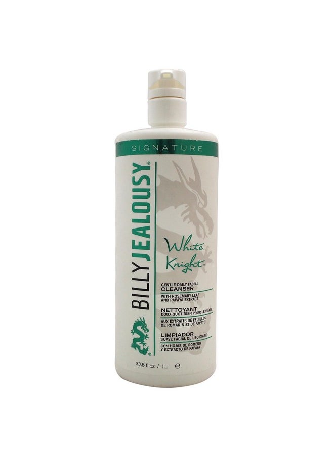 Billy Jealousy White Knight Gentle Daily Facial Cleanser with Non-Abrasive Exfoliators Ideal for All Skin Types, Men's Face Wash Formulated with Apple Amino Acids & Papaya Extract, 33.8 Fl Oz