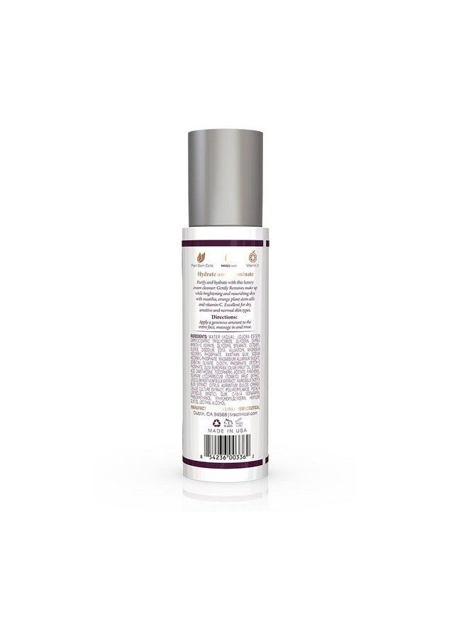 Lira Clinical MYSTIQ iLuminating Cream Cleanser - Gentle Hydrating Facial Wash with Plant Cells, Tomato Extract, Vitamin C & E - 6 fl oz