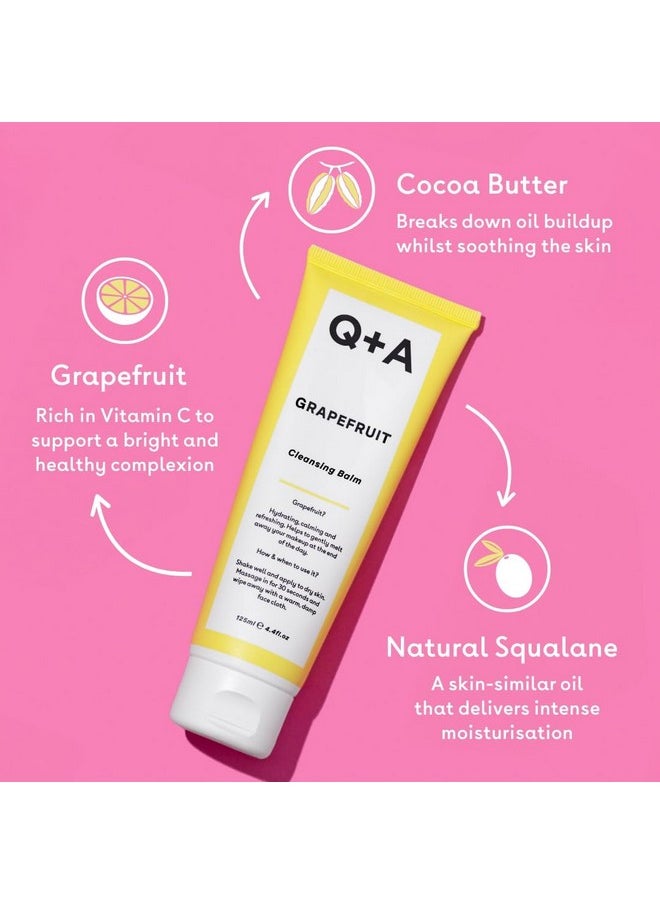 Q+A Grapefruit Cleansing Balm, Makeup Remover 125ml / 4.4fl Oz