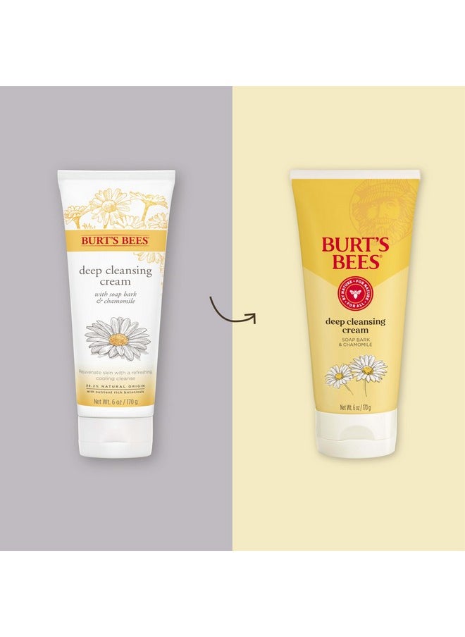Burt's Bees Face Wash, Deep Facial Cleansing Cream, College Back to School Dorm Essentials, All Natural Cleanser with Chamomile, 6 Ounce (Pack of 3) (Packaging May Vary)