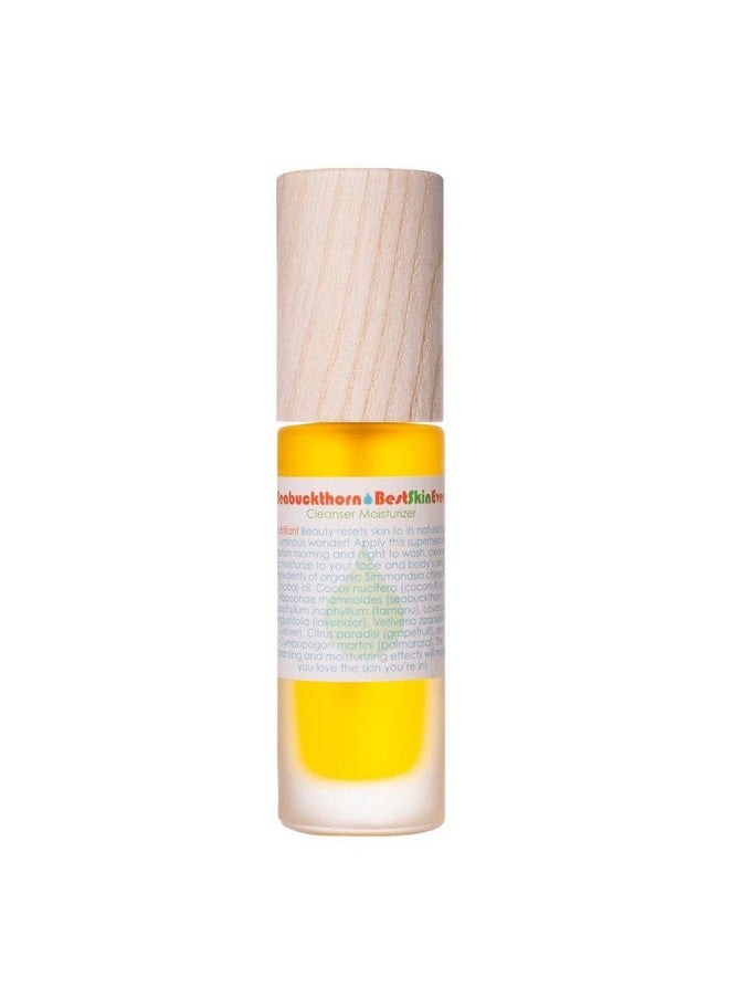 Living Libations - Organic Best Skin Ever All-In-One Facial Cleanser, Exfoliator + Moisturizer | Natural, Wildcrafted, Vegan Clean Beauty (Seabuckthorn, 1 fl oz | 30 ml)