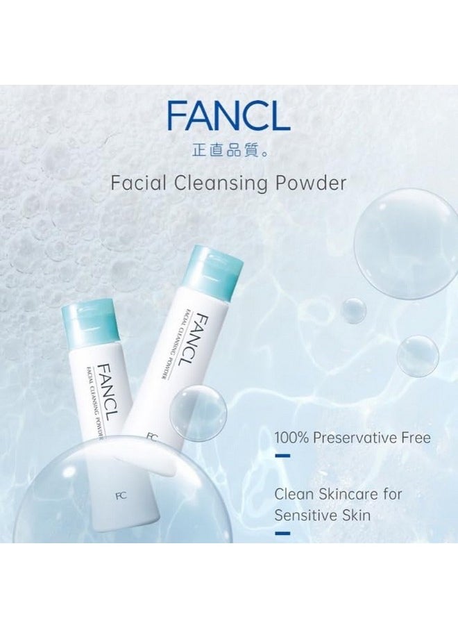 FANCL Facial Cleansing Powder - Japanese Facial Cleanser, Face Wash, Luxurious Foaming Lather, Hydrating, Preservative Free, Clean Skincare for Sensitive Skin [US Exclusive Edition]