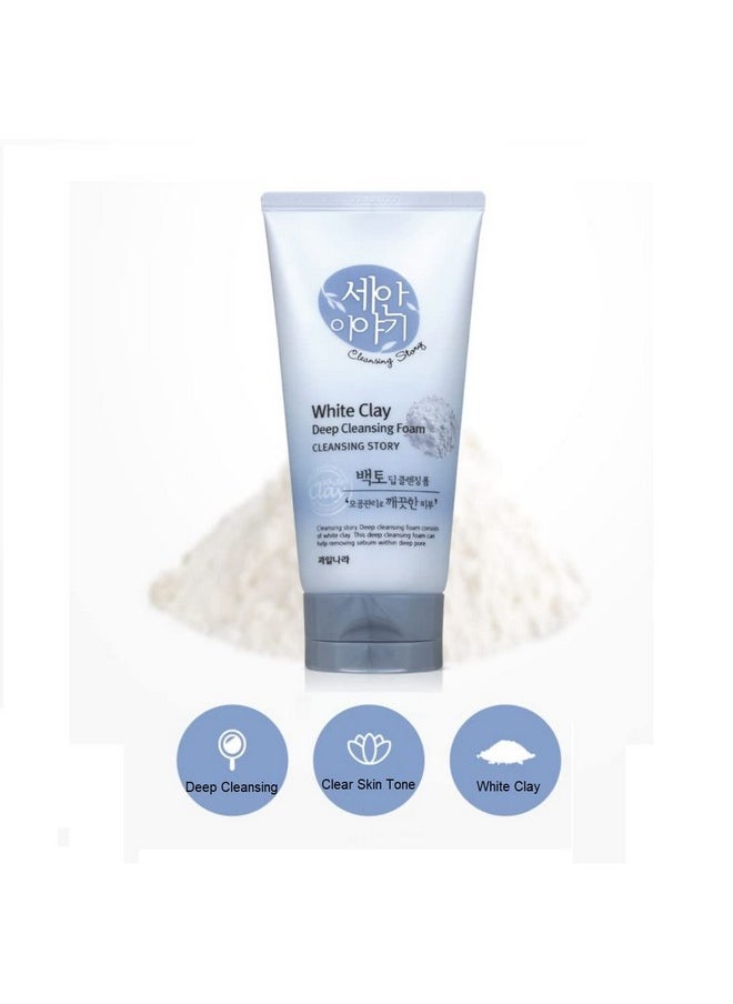 Kwailnara Cleansing Story Natural Facial Deep Foam Cleansing - White Clay