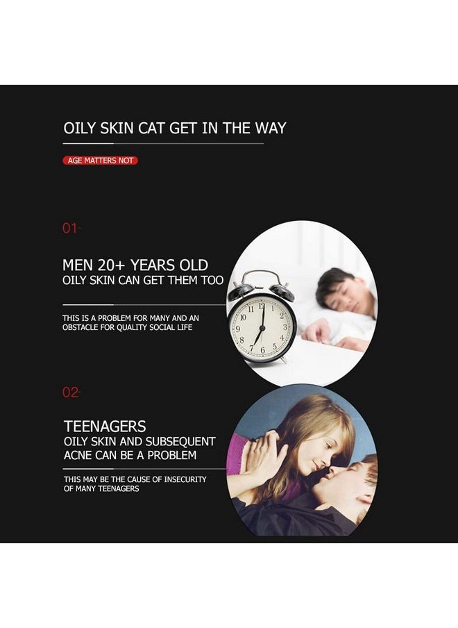 VENZEN Men Control Oil Facial Cleanser Cream Moisturizing Dry Skin Purify Smooth Toner Anti-Acne Anti-Aging 50g/1.76oz