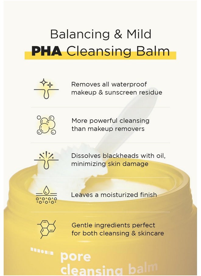 Hanskin PHA Pore Cleansing Balm, Gentle Blackhead Cleanser and Makeup Remover for Sensitive Skin [PHA/2.82 oz]